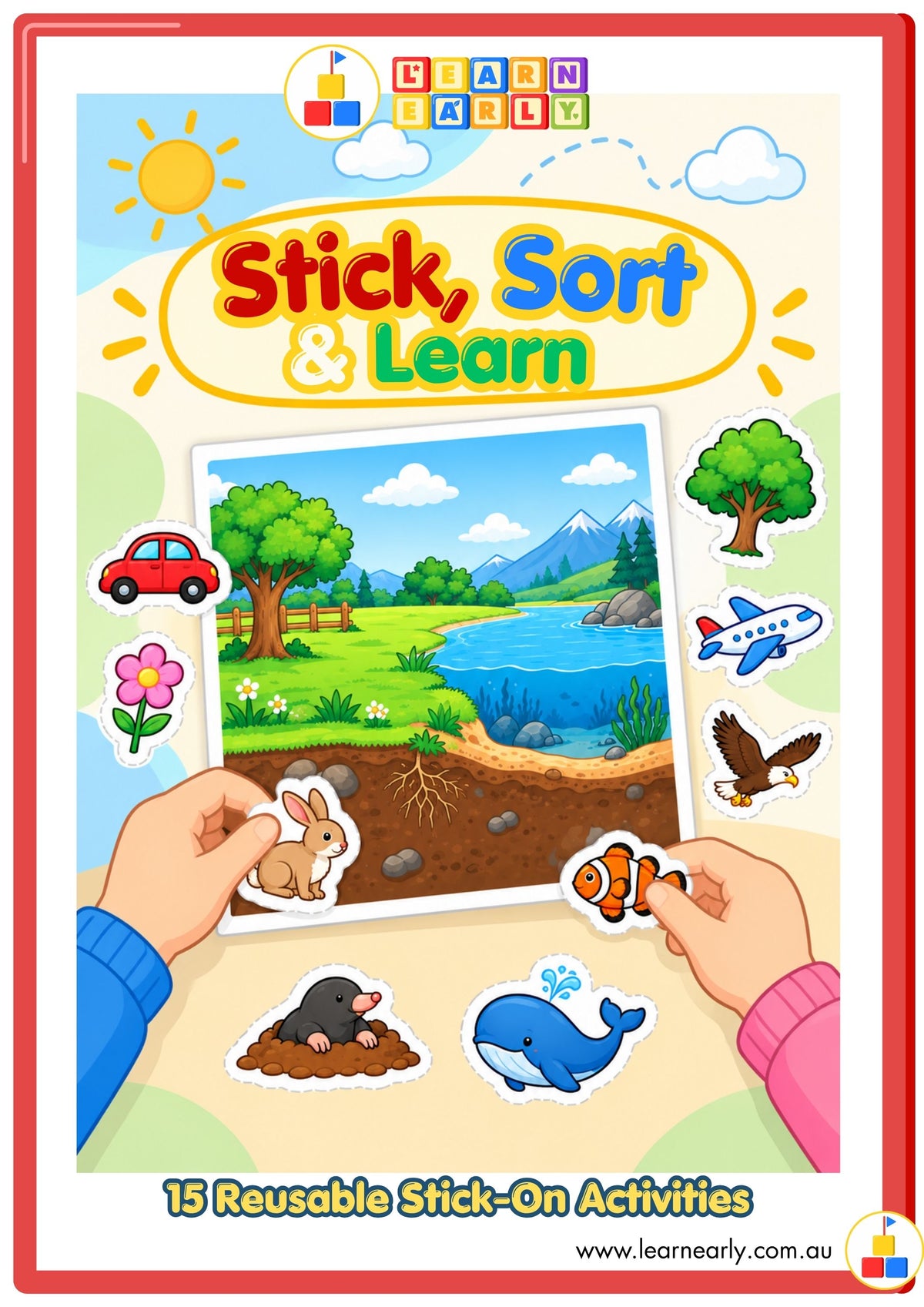Stick, Sort & Learn — 15 Reusable Stick-On Activities