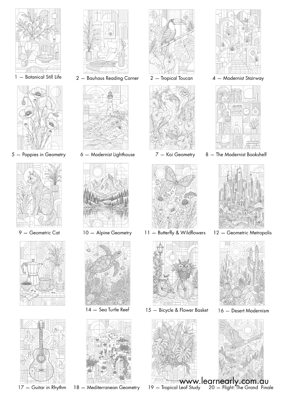 Bauhaus Worlds in Colouring - Expert