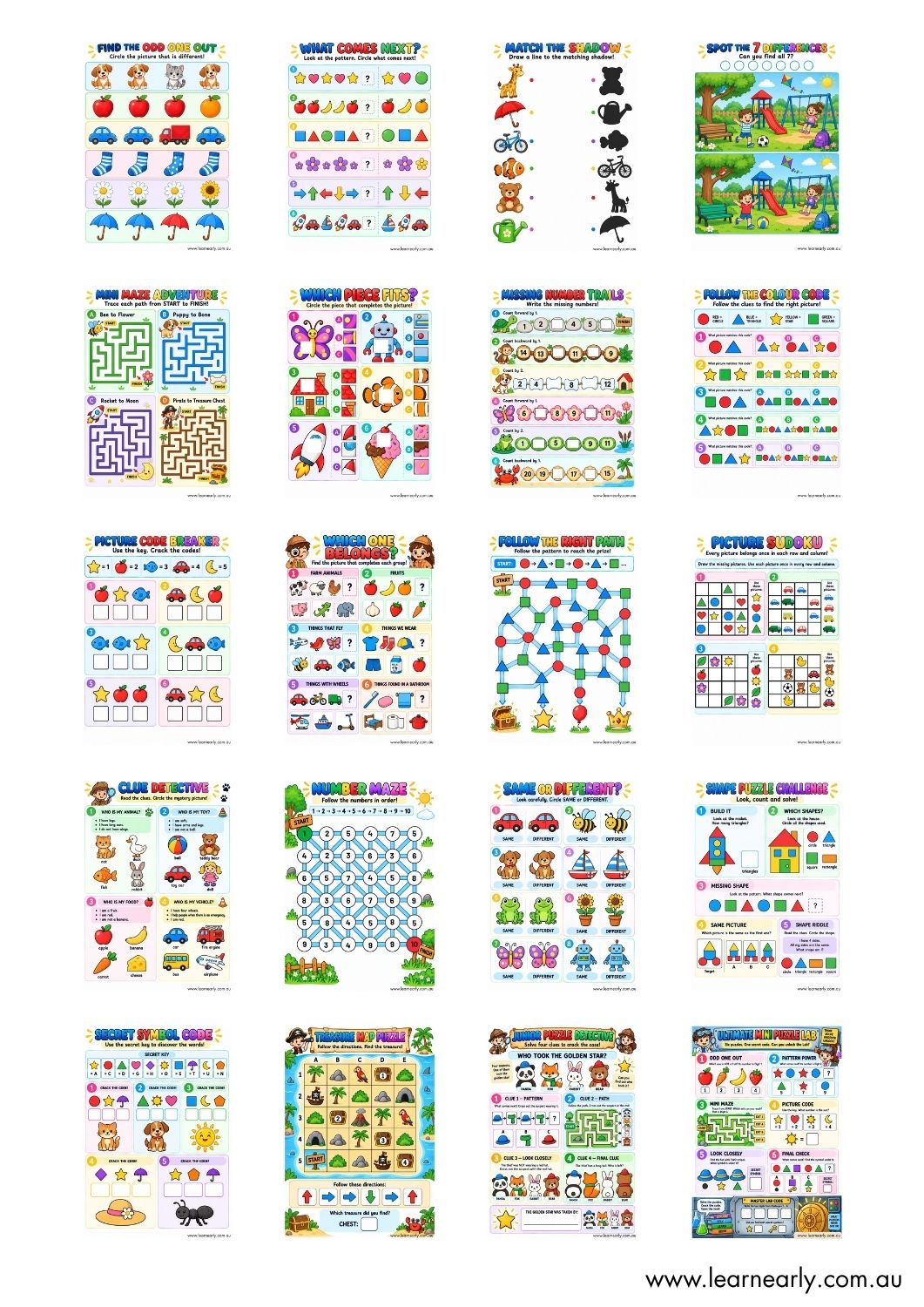 Puzzle Lab — Dry-Erase Puzzle Activity Pack | Ages 5–7
