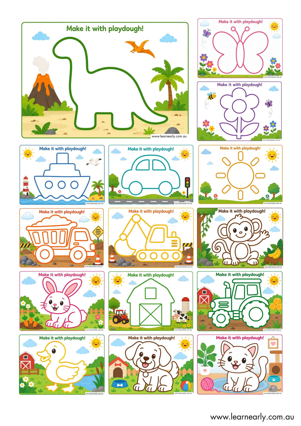 PLAYDOUGH PLAY & CREATE - Playdough Mats for Little Hands